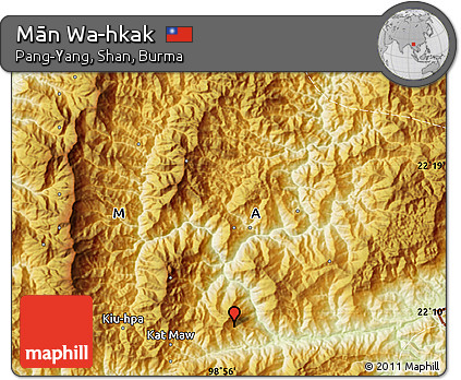 Physical Map of Mān Wa-hkak