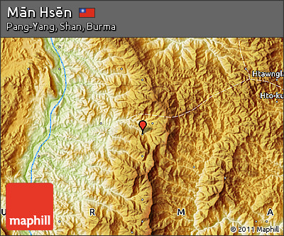 Physical Map of Mān Hsēn
