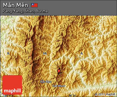 Physical Map of Mān Mēn