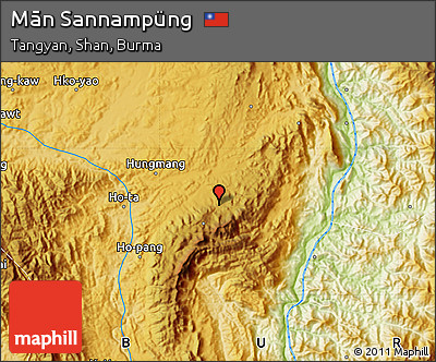 Physical Map of Mān Sannampüng