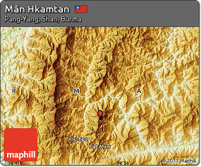 Physical Map of Mān Hkamtan
