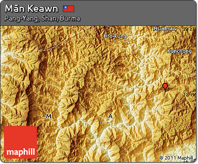 Physical Map of Mān Keawn