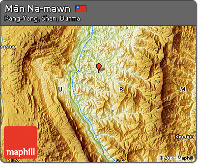 Physical Map of Mān Na-mawn