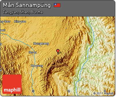 Physical Map of Mān Sannampüng