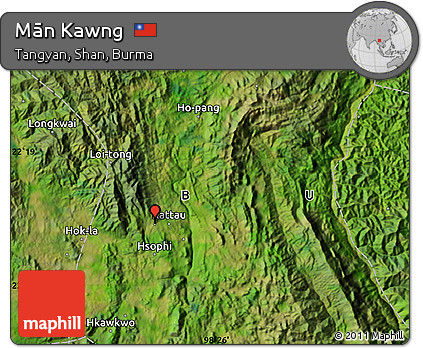 Satellite Map of Mān Kawng