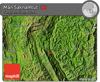 Satellite Map of Mān Saknamtut