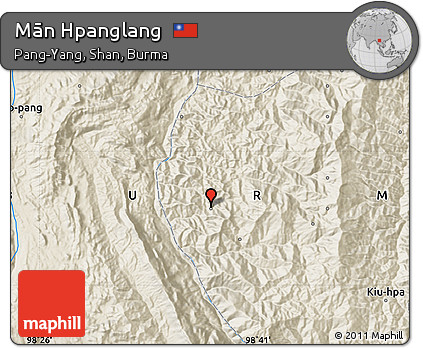 Shaded Relief Map of Mān Hpanglang