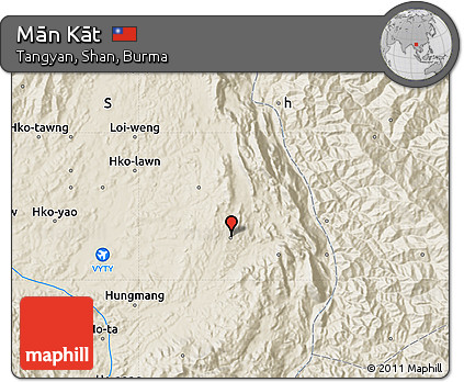 Shaded Relief Map of Mān Kāt