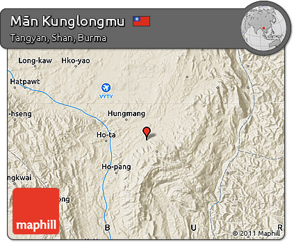 Shaded Relief Map of Mān Kunglongmu