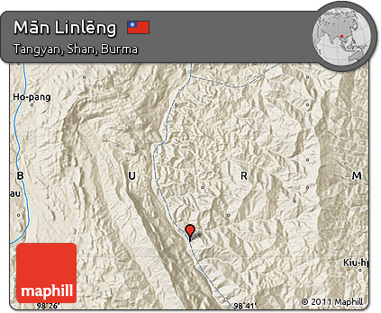 Shaded Relief Map of Mān Linlēng