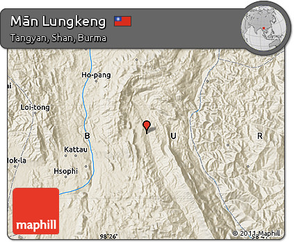 Shaded Relief Map of Mān Lungkeng