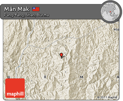 Shaded Relief Map of Mān Mak