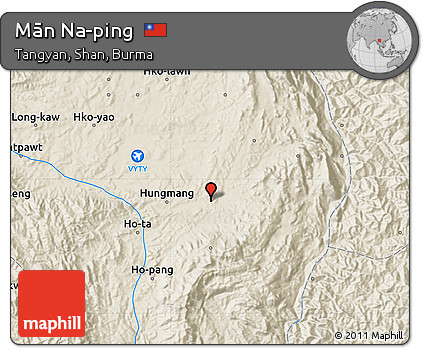 Shaded Relief Map of Mān Na-ping