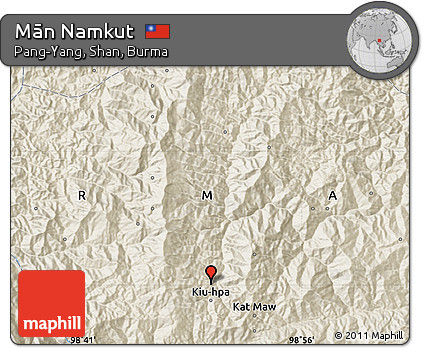 Shaded Relief Map of Mān Namkut