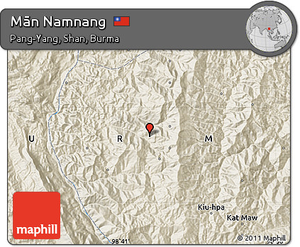 Shaded Relief Map of Mān Namnang