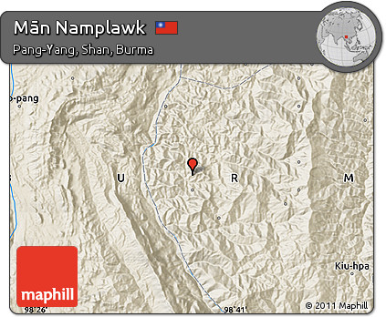 Shaded Relief Map of Mān Namplawk