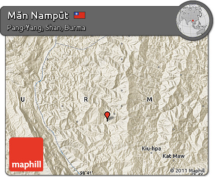 Shaded Relief Map of Mān Nampūt