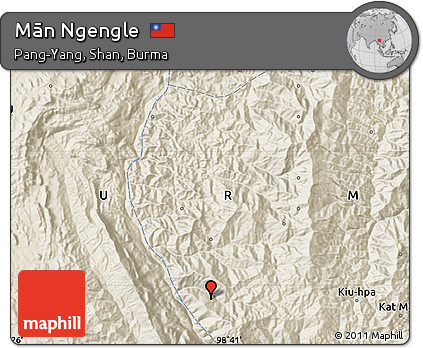 Shaded Relief Map of Mān Ngengle
