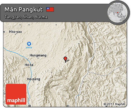 Shaded Relief Map of Mān Pangküt