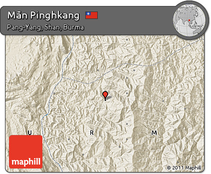 Shaded Relief Map of Mān Pinghkang