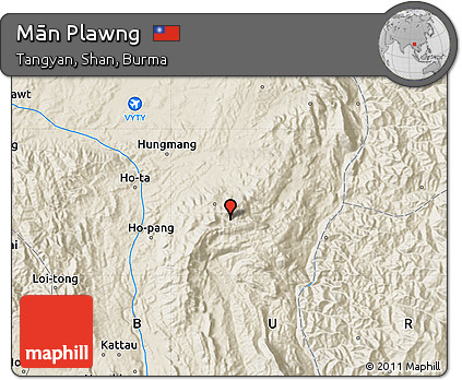 Shaded Relief Map of Mān Plawng