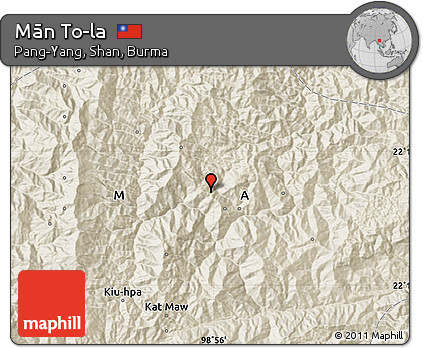 Shaded Relief Map of Mān To-la