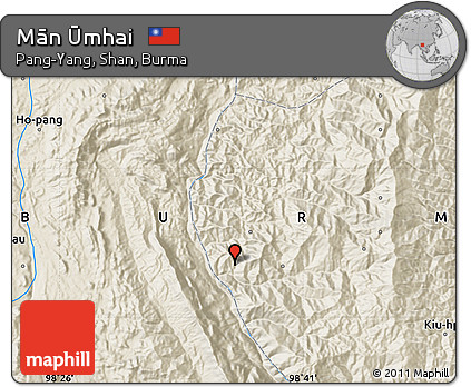 Shaded Relief Map of Mān Ūmhai