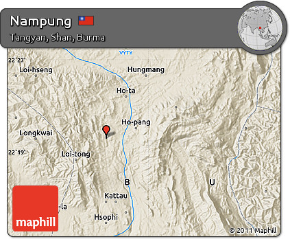 Shaded Relief Map of Nampung