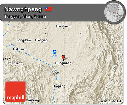 Shaded Relief Map of Nawnghpeng