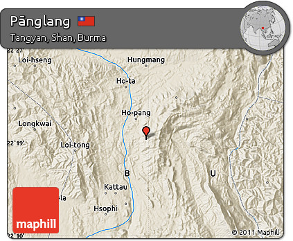 Shaded Relief Map of Pānglang