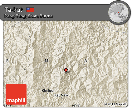 Shaded Relief Map of Ta-kut
