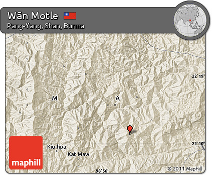 Shaded Relief Map of Wān Motle