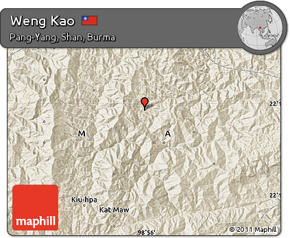 Shaded Relief Map of Weng Kao