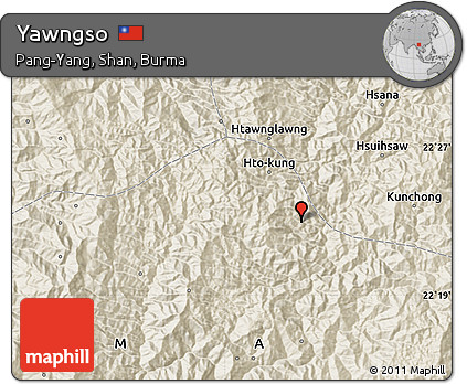 Shaded Relief Map of Yawngso