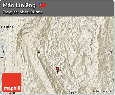 Shaded Relief Map of Mān Linlēng