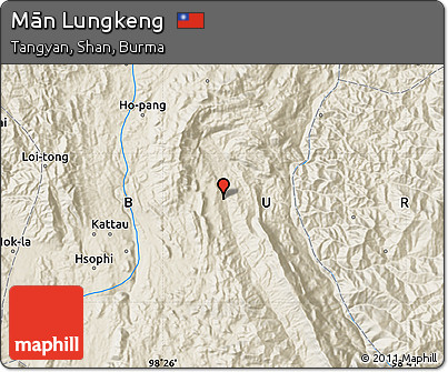 Shaded Relief Map of Mān Lungkeng