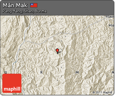 Shaded Relief Map of Mān Mak