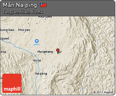 Shaded Relief Map of Mān Na-ping