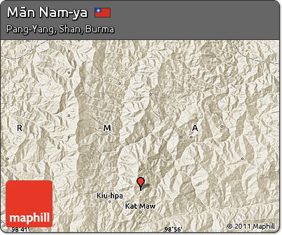 Shaded Relief Map of Mān Nam-ya
