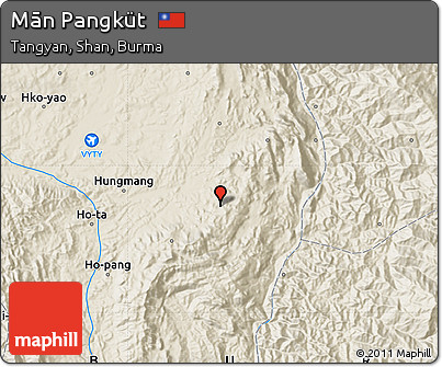Shaded Relief Map of Mān Pangküt