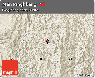 Shaded Relief Map of Mān Pinghkang