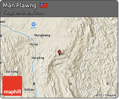 Shaded Relief Map of Mān Plawng