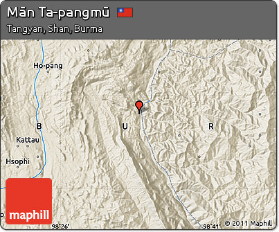 Shaded Relief Map of Mān Ta-pangmū