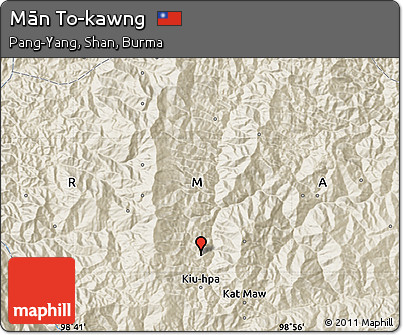 Shaded Relief Map of Mān To-kawng