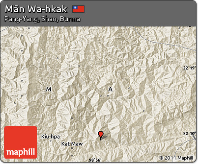 Shaded Relief Map of Mān Wa-hkak