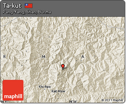 Shaded Relief Map of Ta-kut
