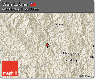 Shaded Relief Map of Wān Lakme