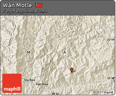 Shaded Relief Map of Wān Motle