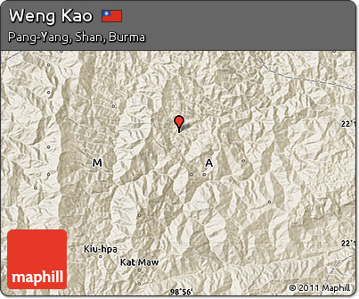 Shaded Relief Map of Weng Kao