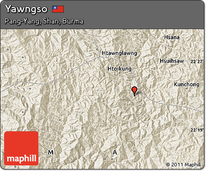 Shaded Relief Map of Yawngso